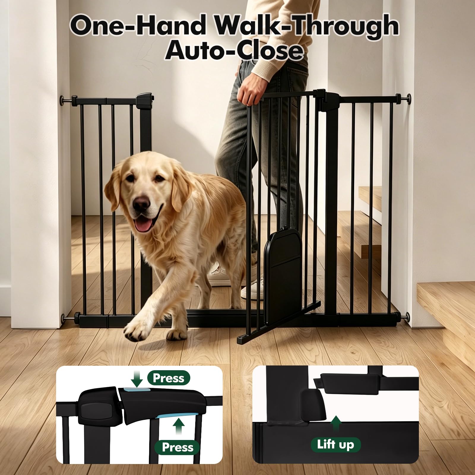 FuzzyNest sturdy metal gate in stair or doorway setting