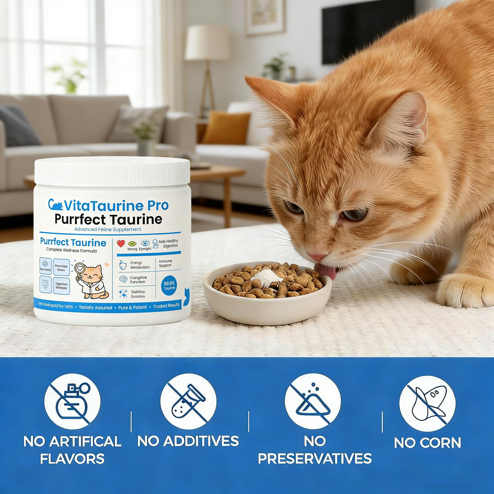 FW ZONE VitaTaurine Pro grain-free formula label emphasizes gentle digestion.