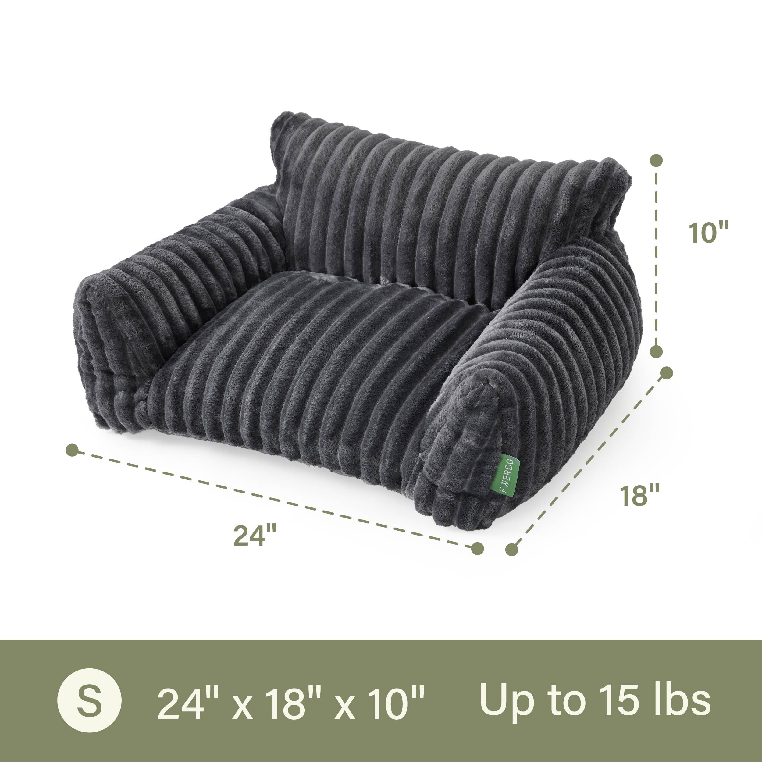 FWERDG Cute Couch Bed measures 24x18x10 inches for small pets