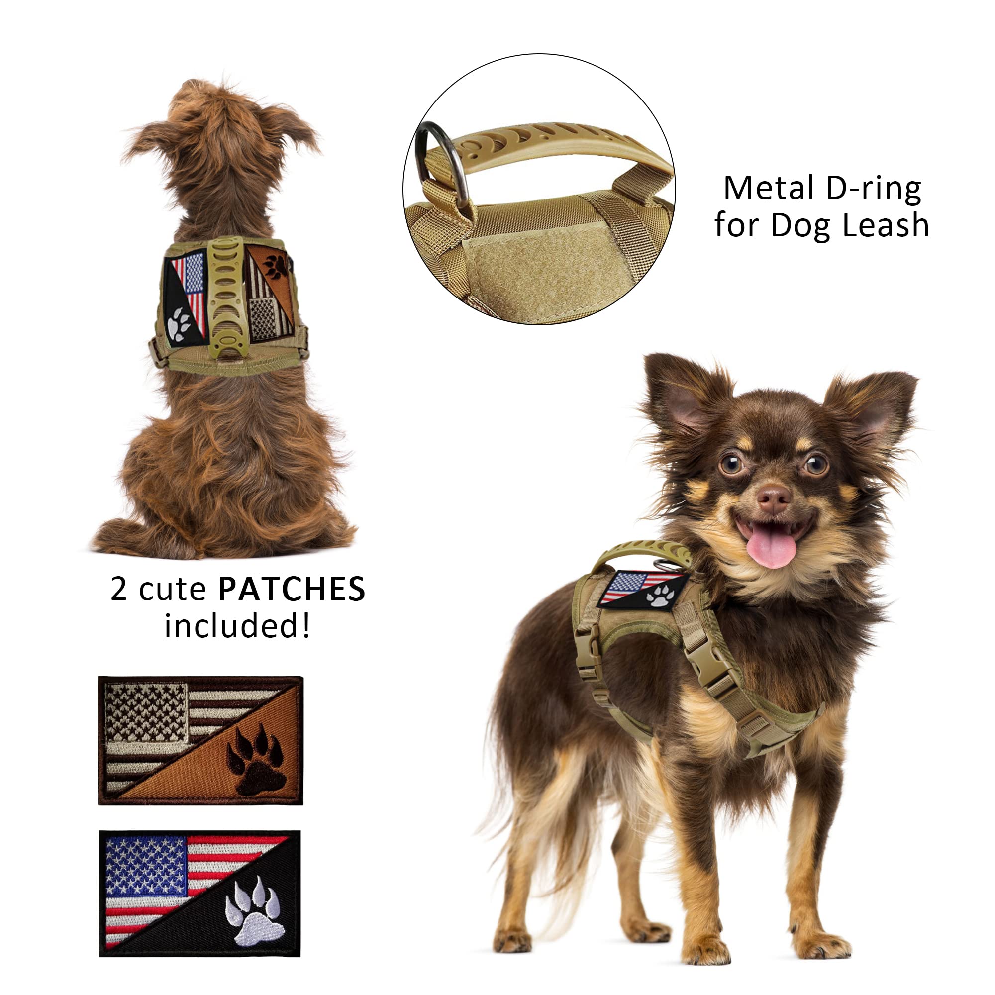 FXGOING tactical dog harness front clip no-pull design for training