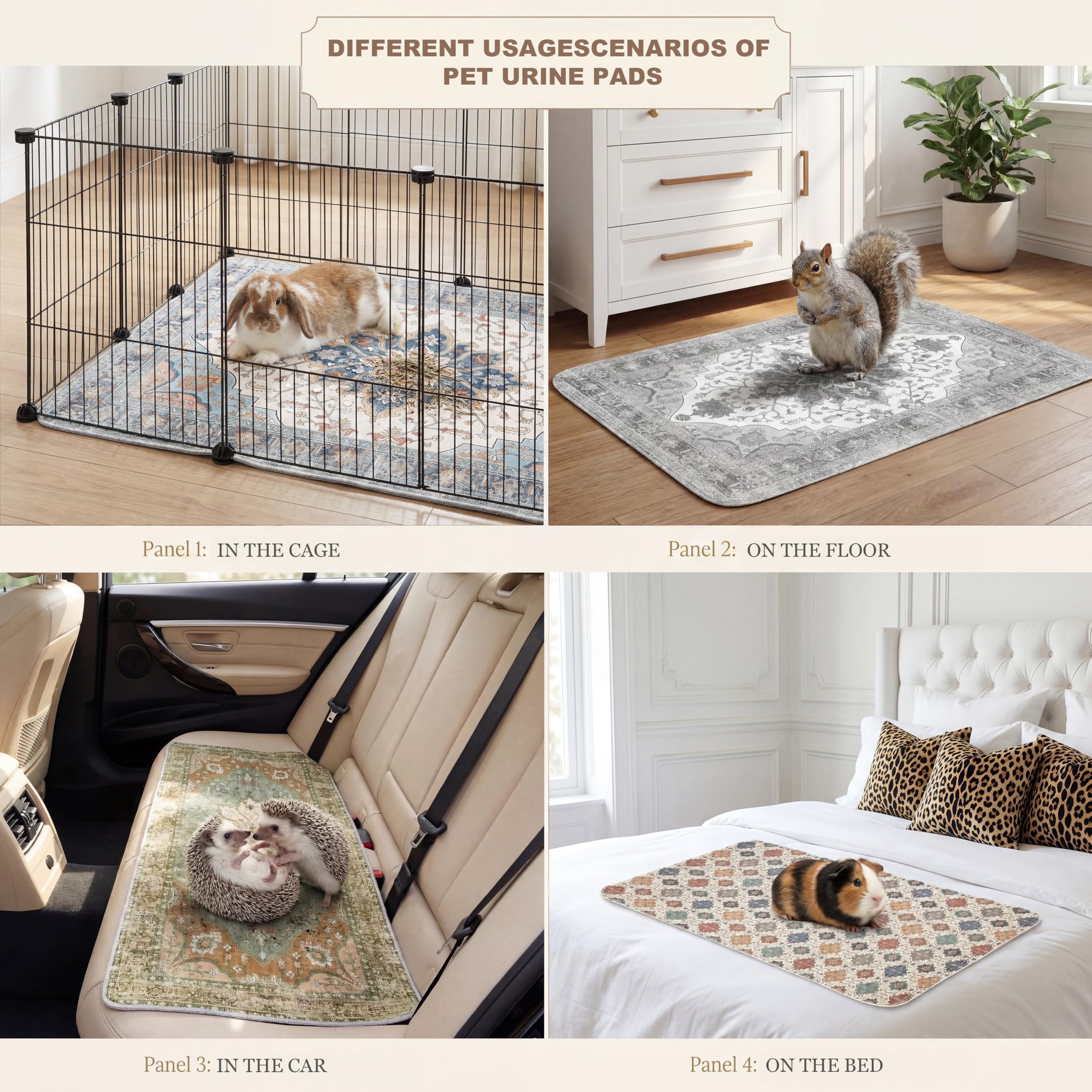 FXO leak-proof non-slip pad keeps play areas tidy for small animals.
