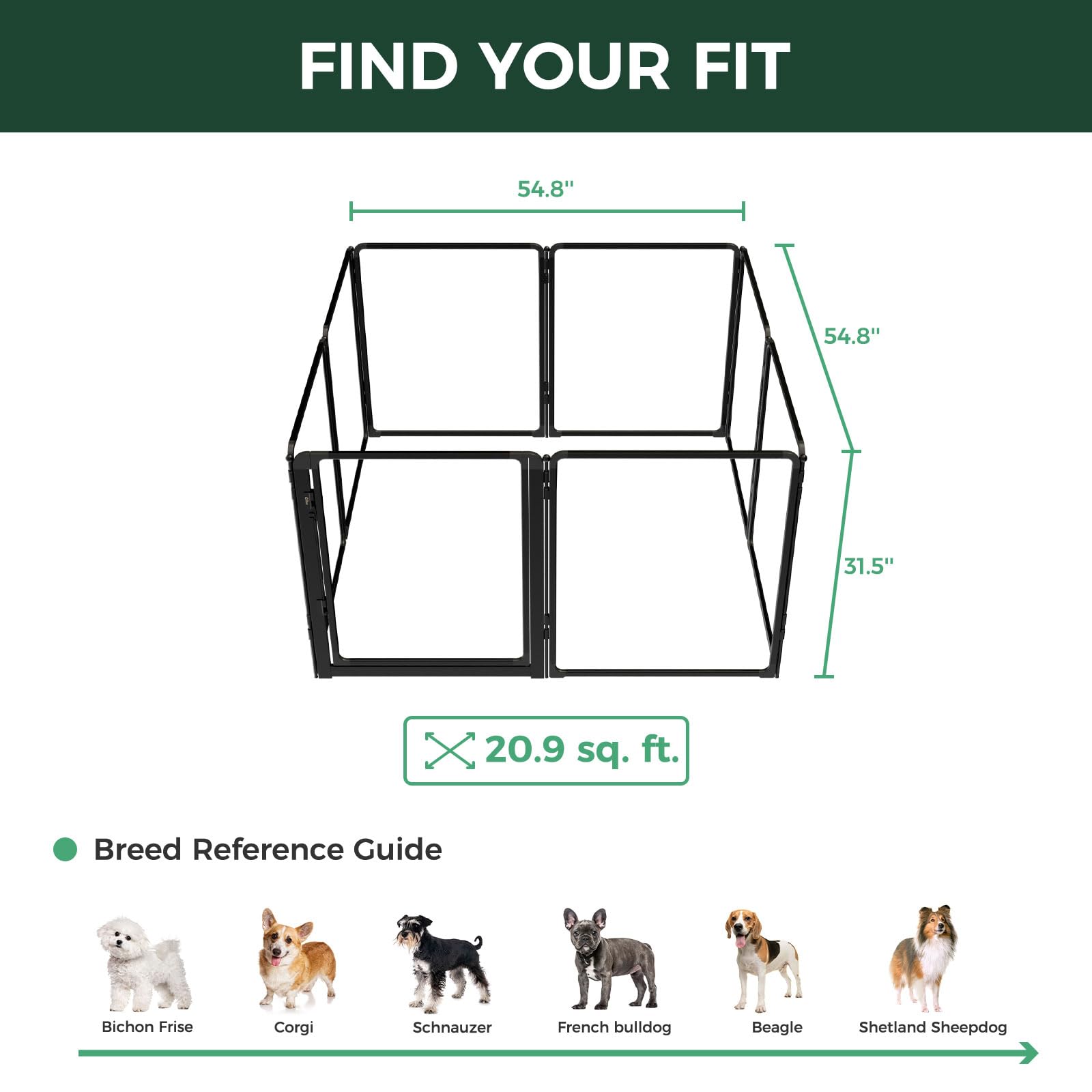FXW AuraSpace Pro 32-inch height suitable for small and medium dogs
