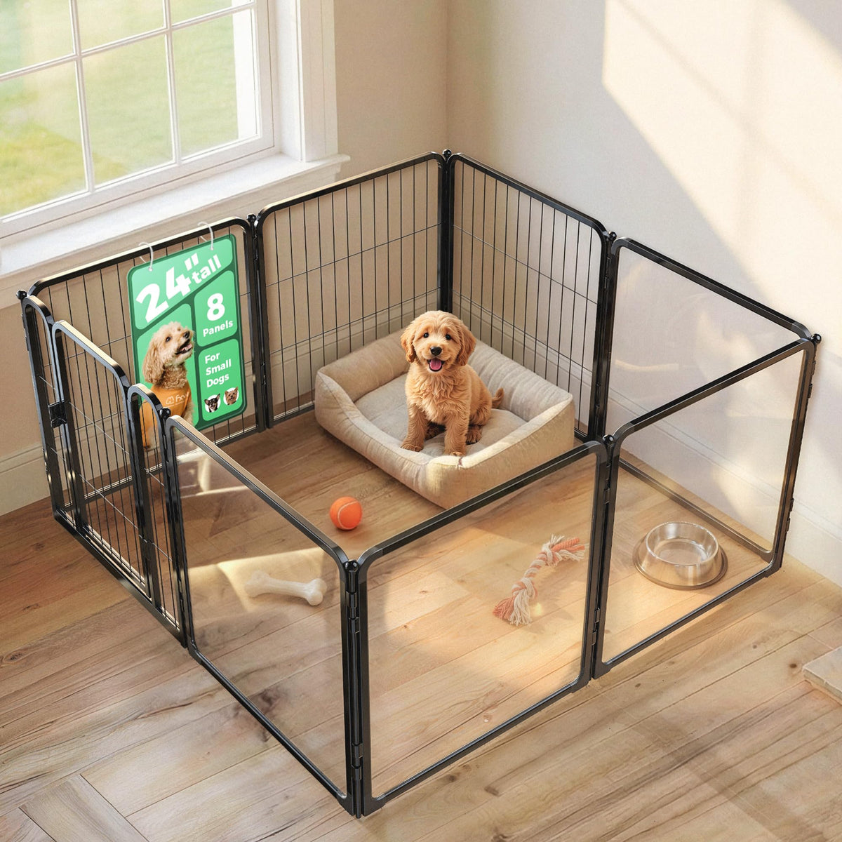 FXW AuraSpace Pro clear acrylic panel left view offers wide visibility during play.