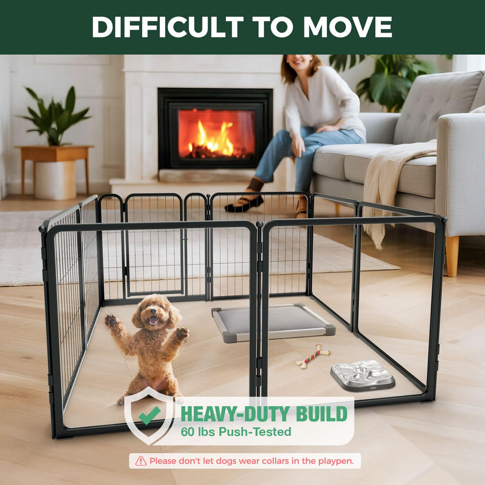 FXW AuraSpace Pro wire mesh panel front view maintains safe, open sightlines for small dogs.