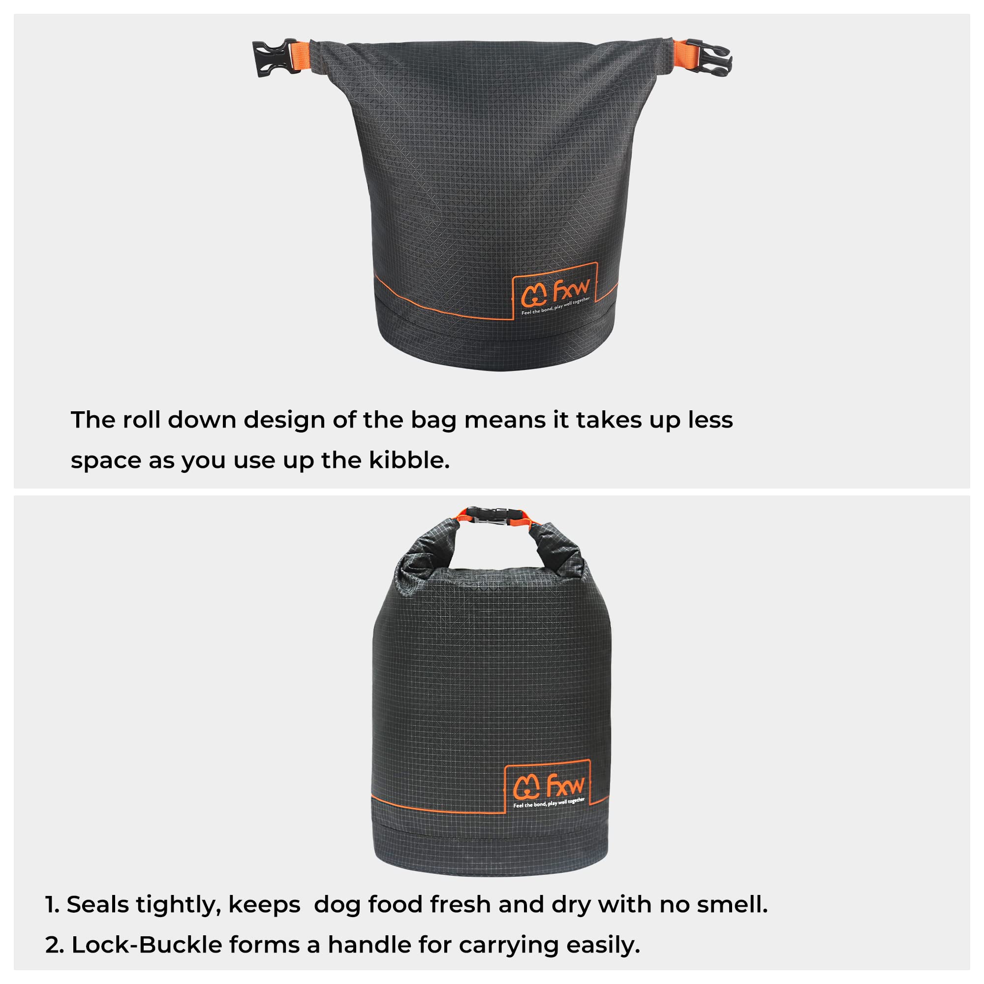 FXW dog food travel bag cartoon front design for easy identification
