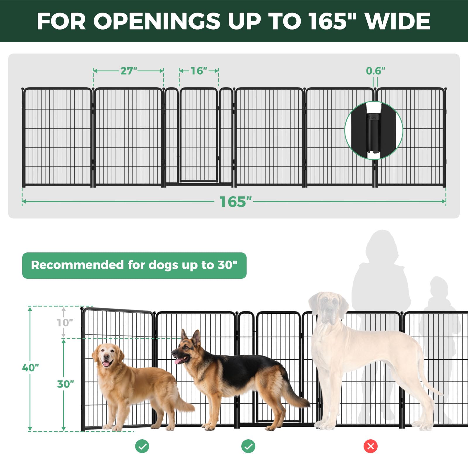 FXW indoor dog gate in a spacious living area with a black finish.