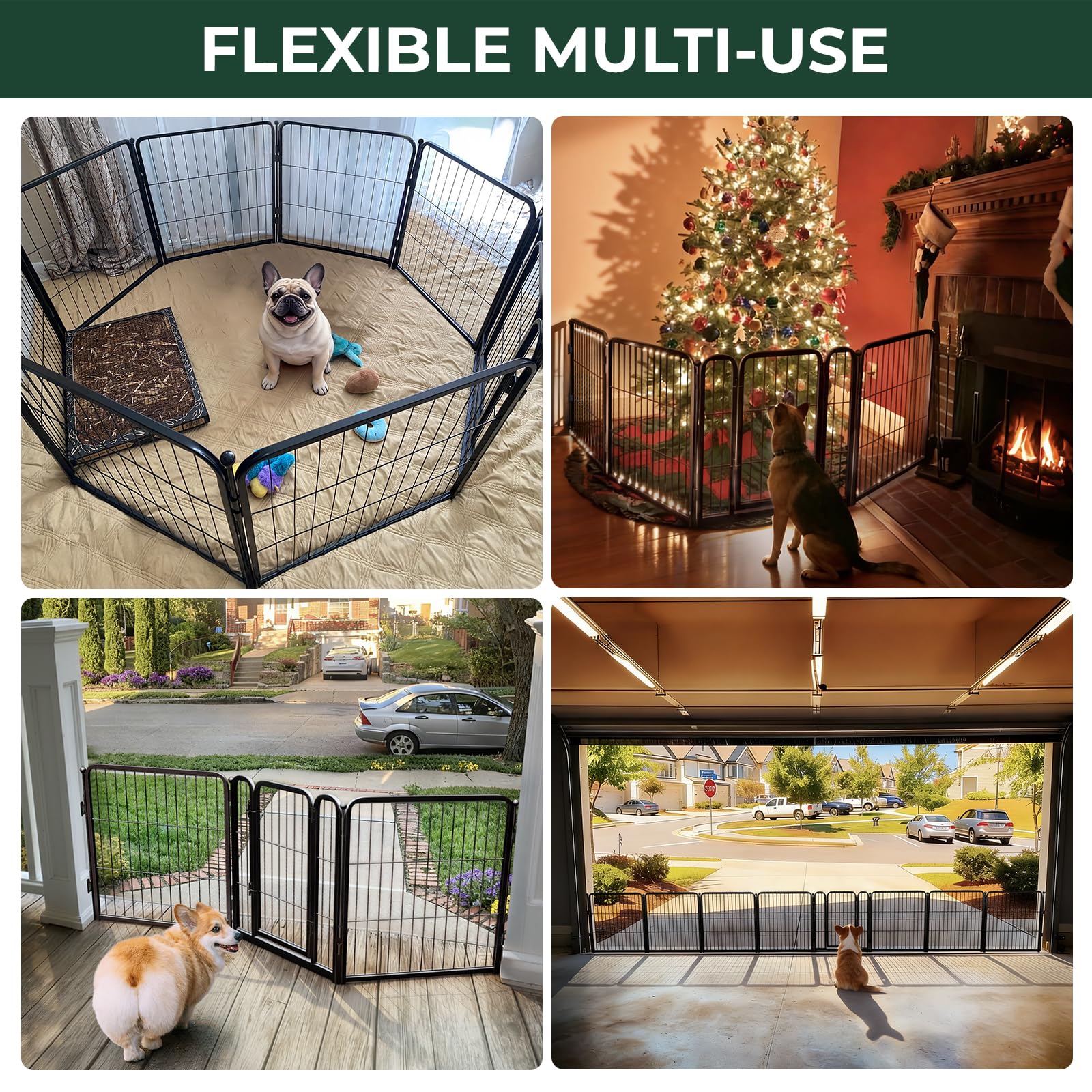 FXW Dog Gate features fence-to-wall anchors for secure wall mounting.