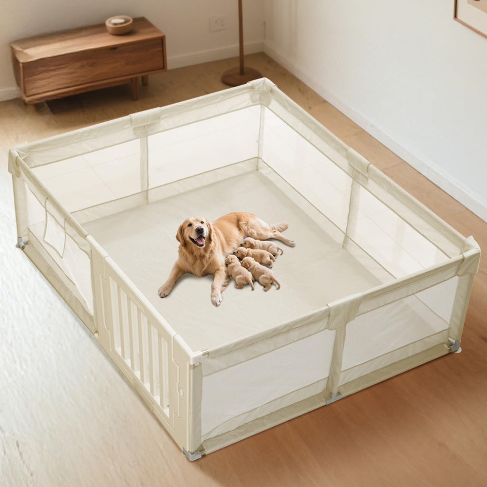 FXW dog playpen with door wide entry for easy access