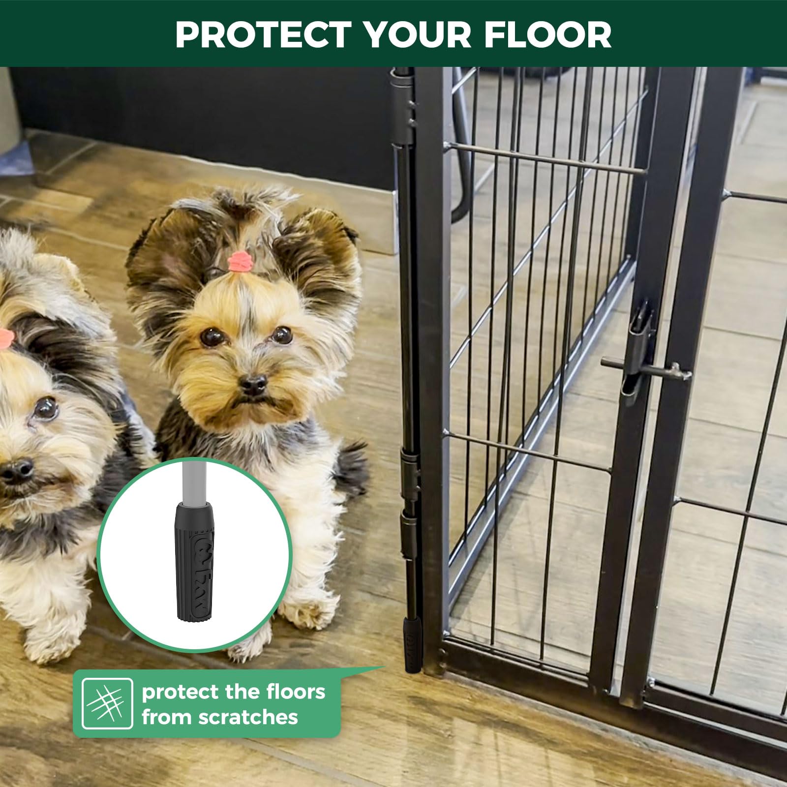 FXW Floor Protector installed on playpen protects floors and reduces noise.