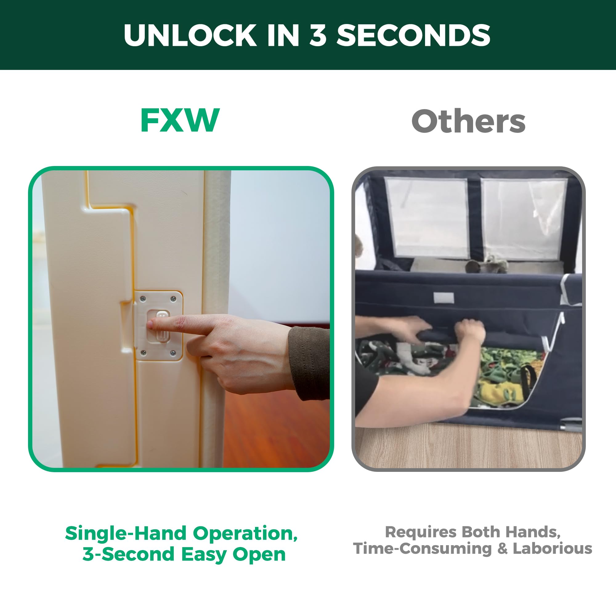 FXW non-slip suction cups keep the pen in place on floors
