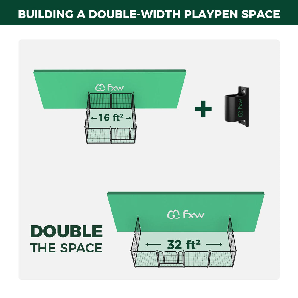 FXW expands playpen area by mounting against walls.