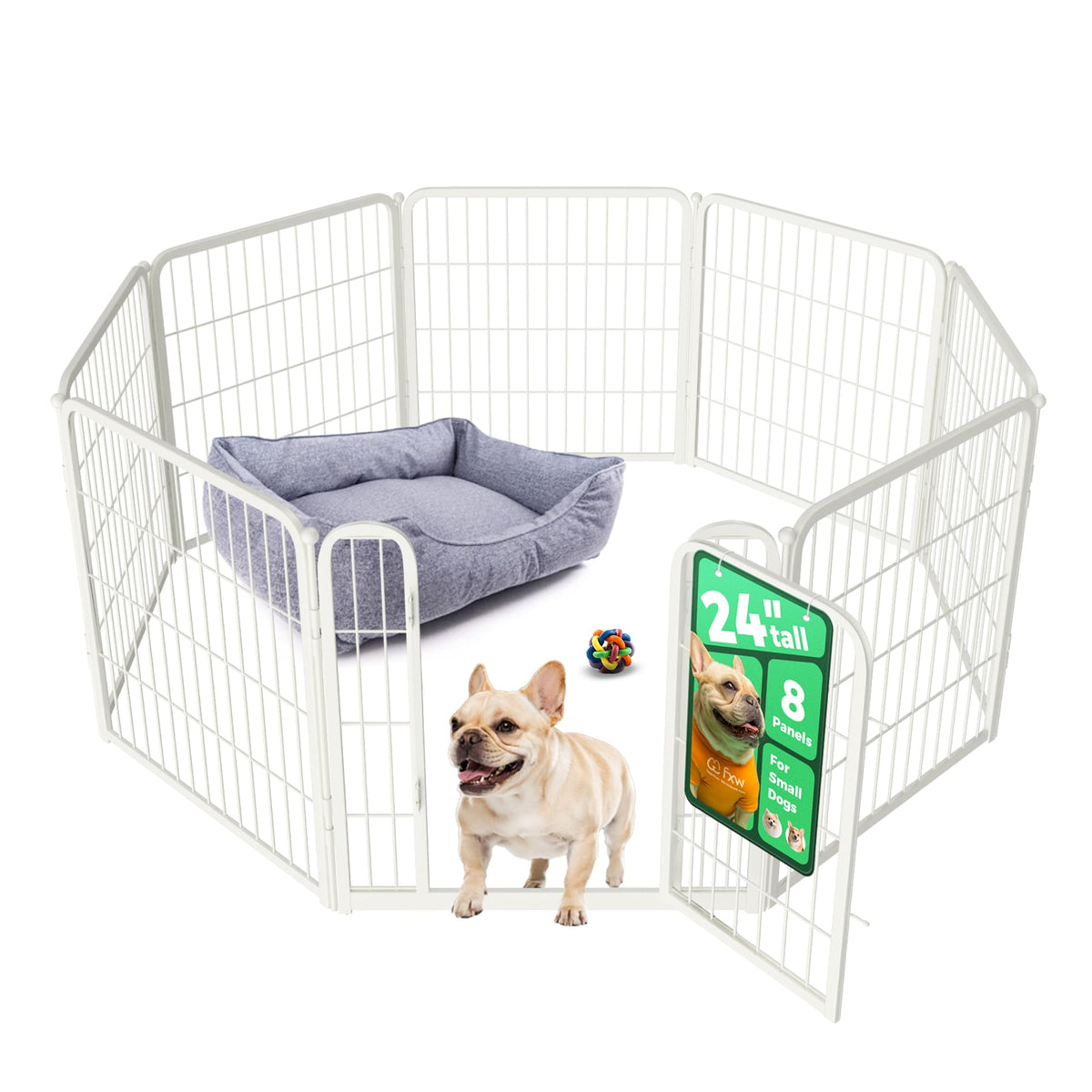 FXW Homeplus Unleashed front view: safe indoor dog playpen.