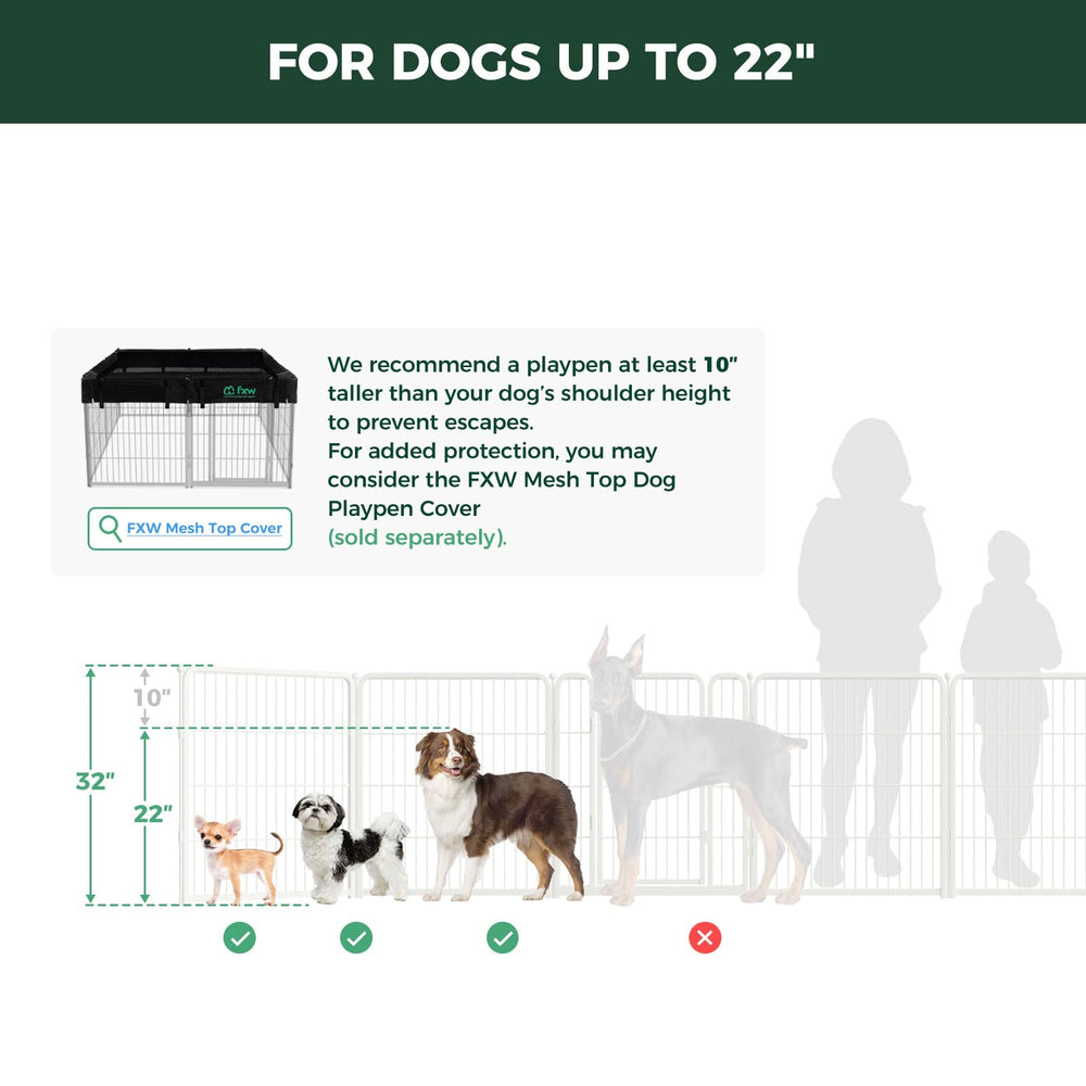 FXW Homeplus Unleashed Indoor Dog Playpen gated-entry demonstrates safe walk-in access.