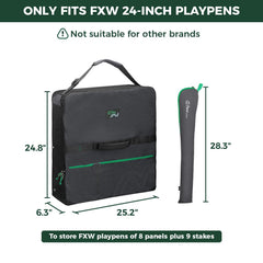 FXW playpen storage bag features inside stake compartment for tidy transport