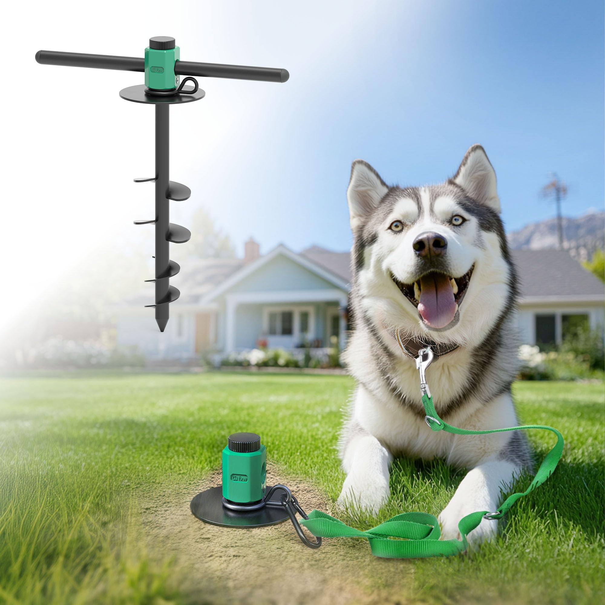 FXW ROOTIE spiral-ground-design stake for secure yard and campsite use.
