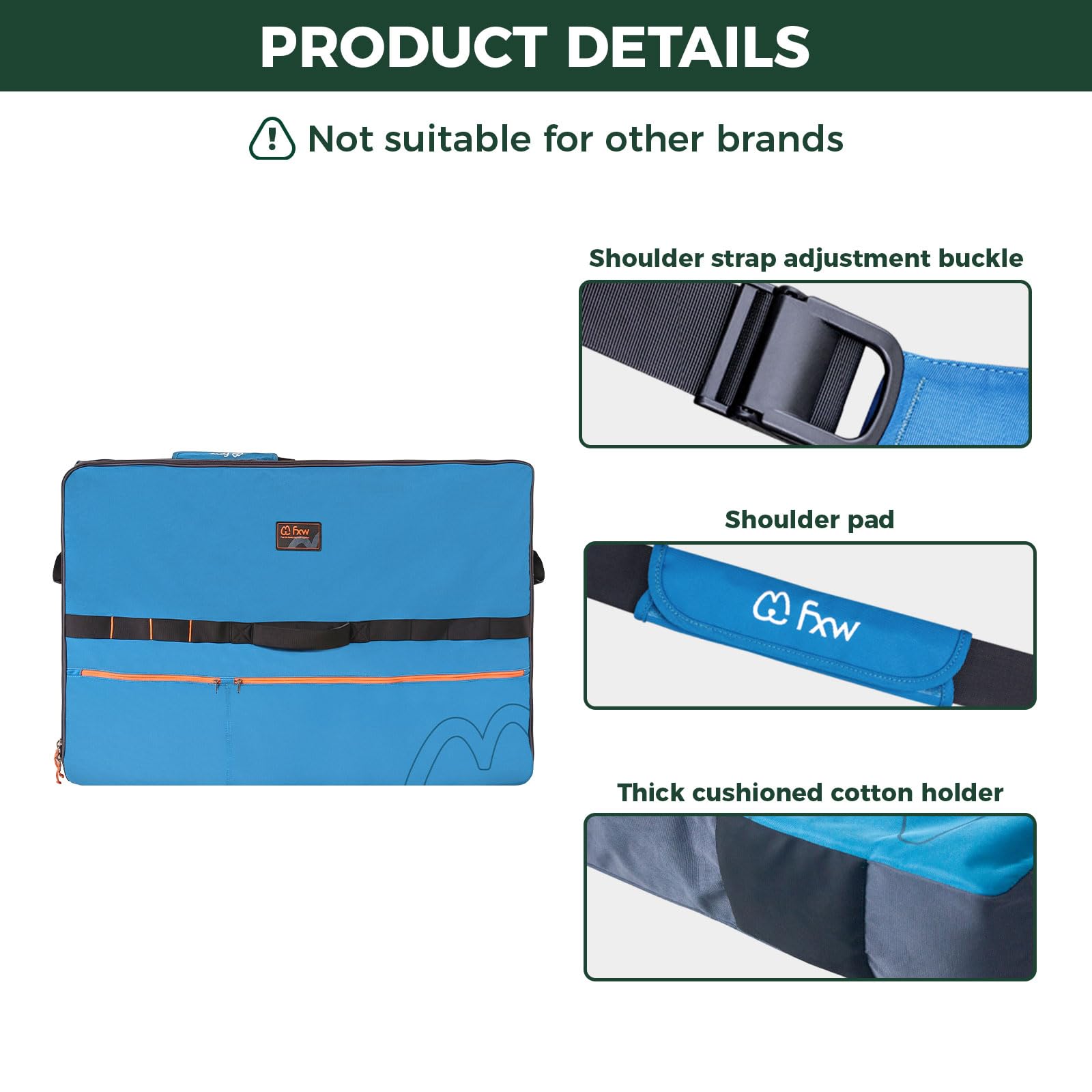 FXW adjustable shoulder strap design enhances comfort during long RV carries.