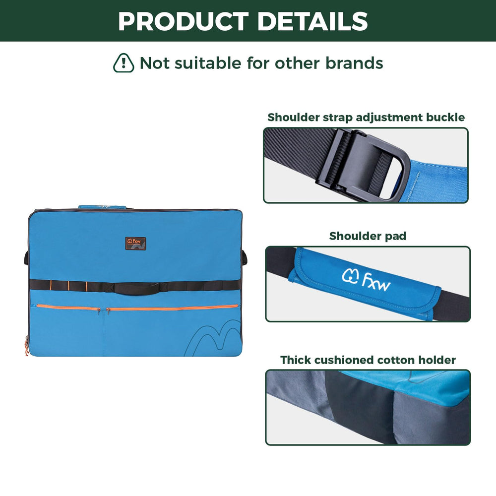 FXW adjustable shoulder strap design enhances comfort during long RV carries.