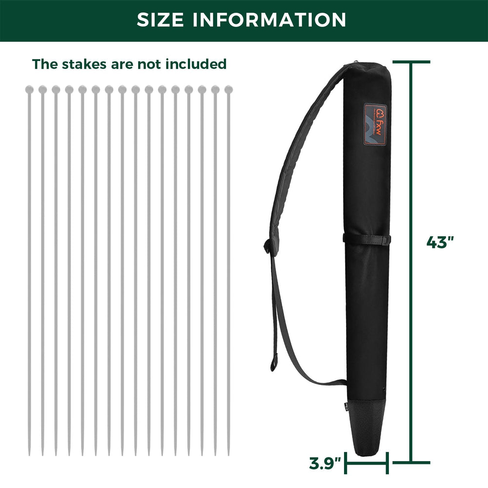 FXW stake bag made of rugged Oxford cloth protects stakes on the go