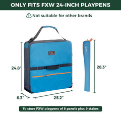 Front pockets hold bowls, leashes, and toys for easy access