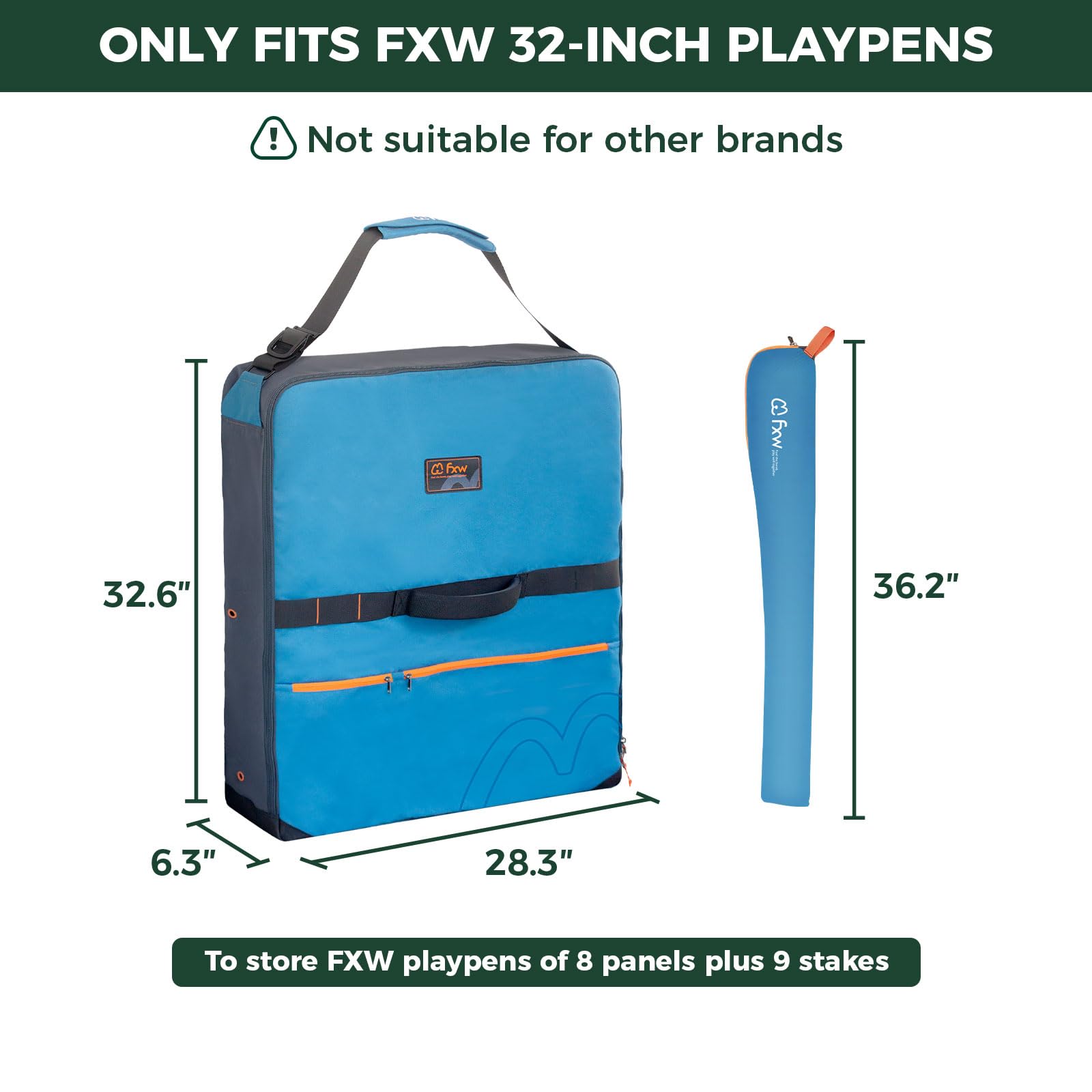 FXW storage bag interior stakes compartment keeps up to nine stakes organized