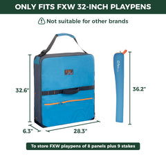 FXW storage bag interior stakes compartment keeps up to nine stakes organized