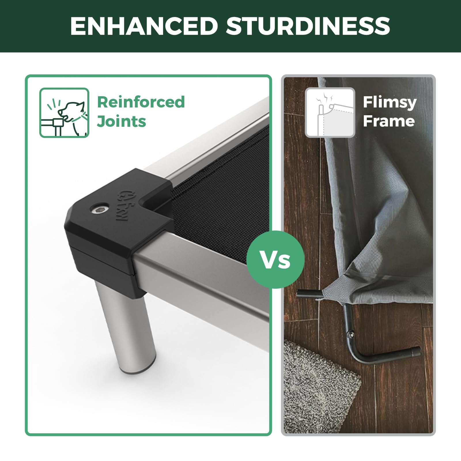 FXW TitanNest heavy-duty steel frame supports active dogs with stability