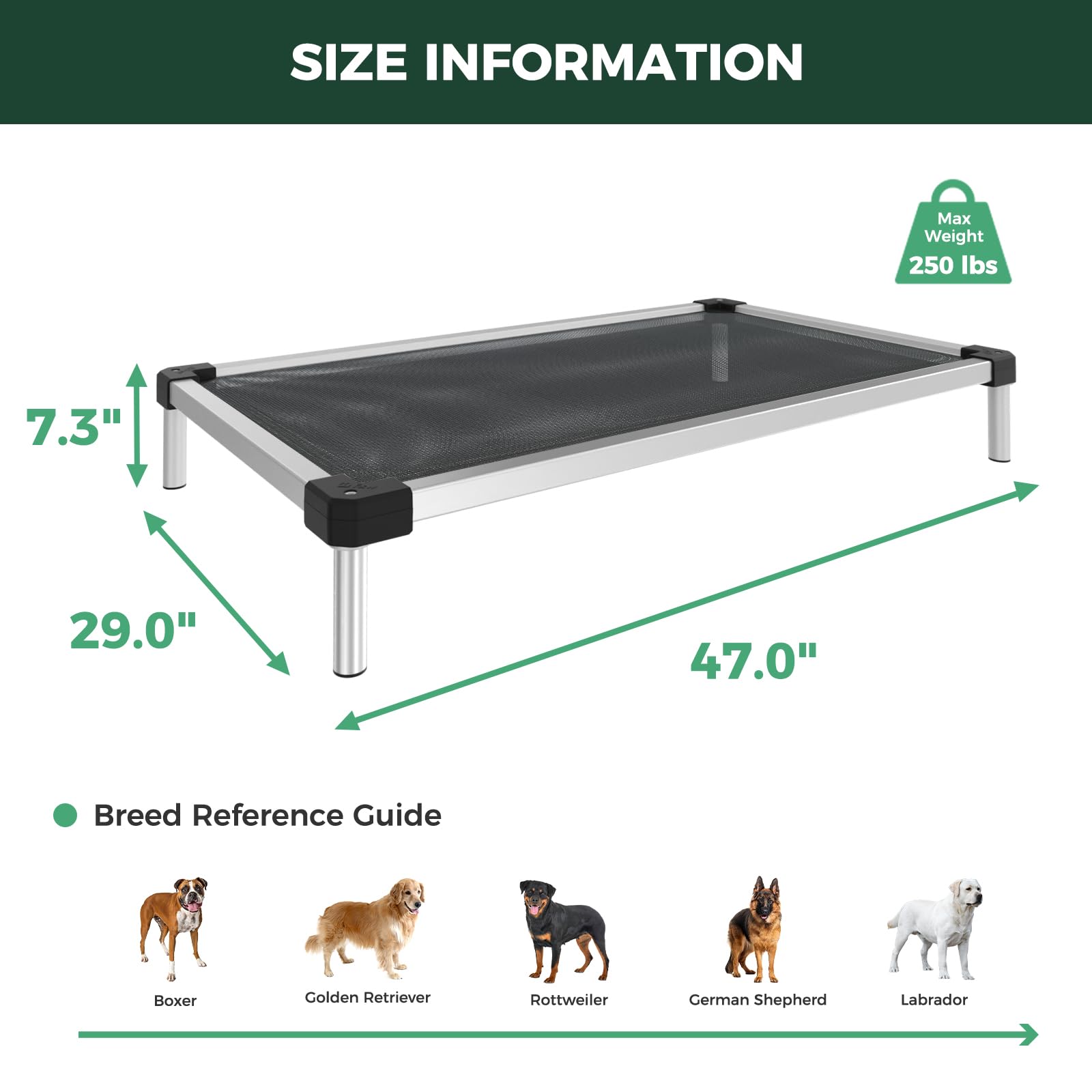 FXW TitanNest large-dog-47x29-bed supports up to 100 lbs.