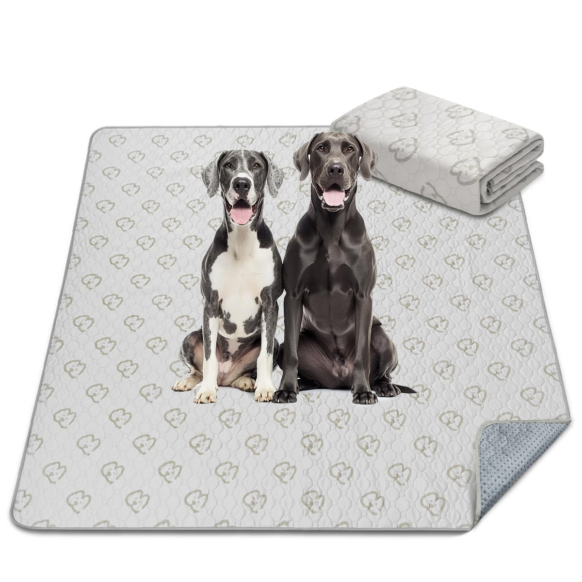 FXW washable dog pad with absorbent layer captures spills for a clean playpen space.
