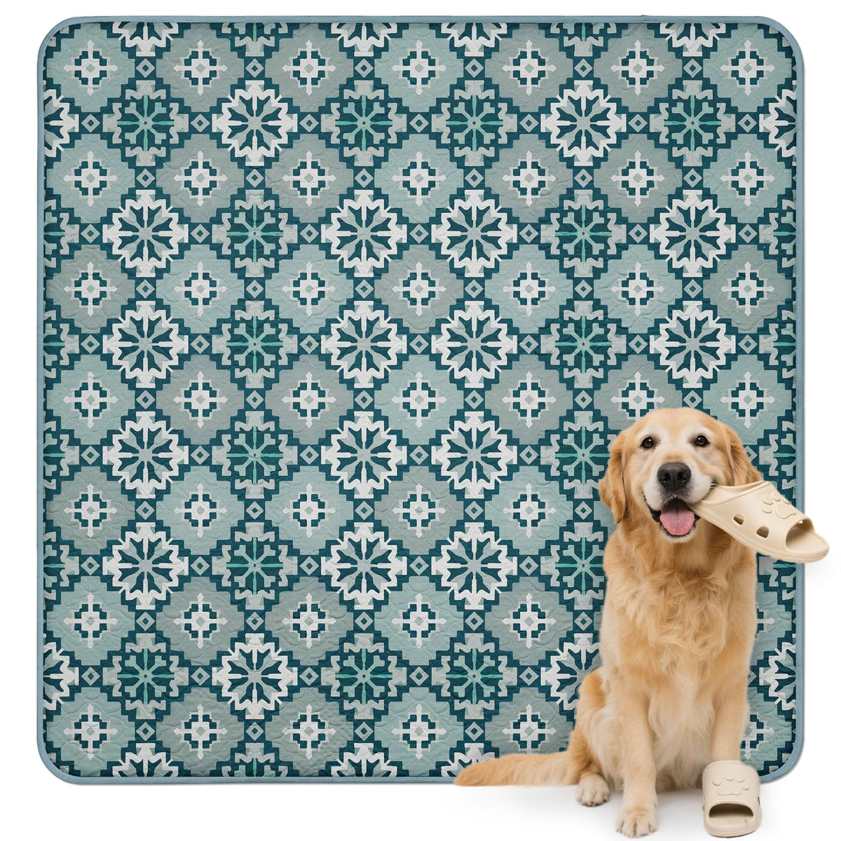 FXW washable dog pads for the 63-inch playpen keep your pup dry and comfortable.