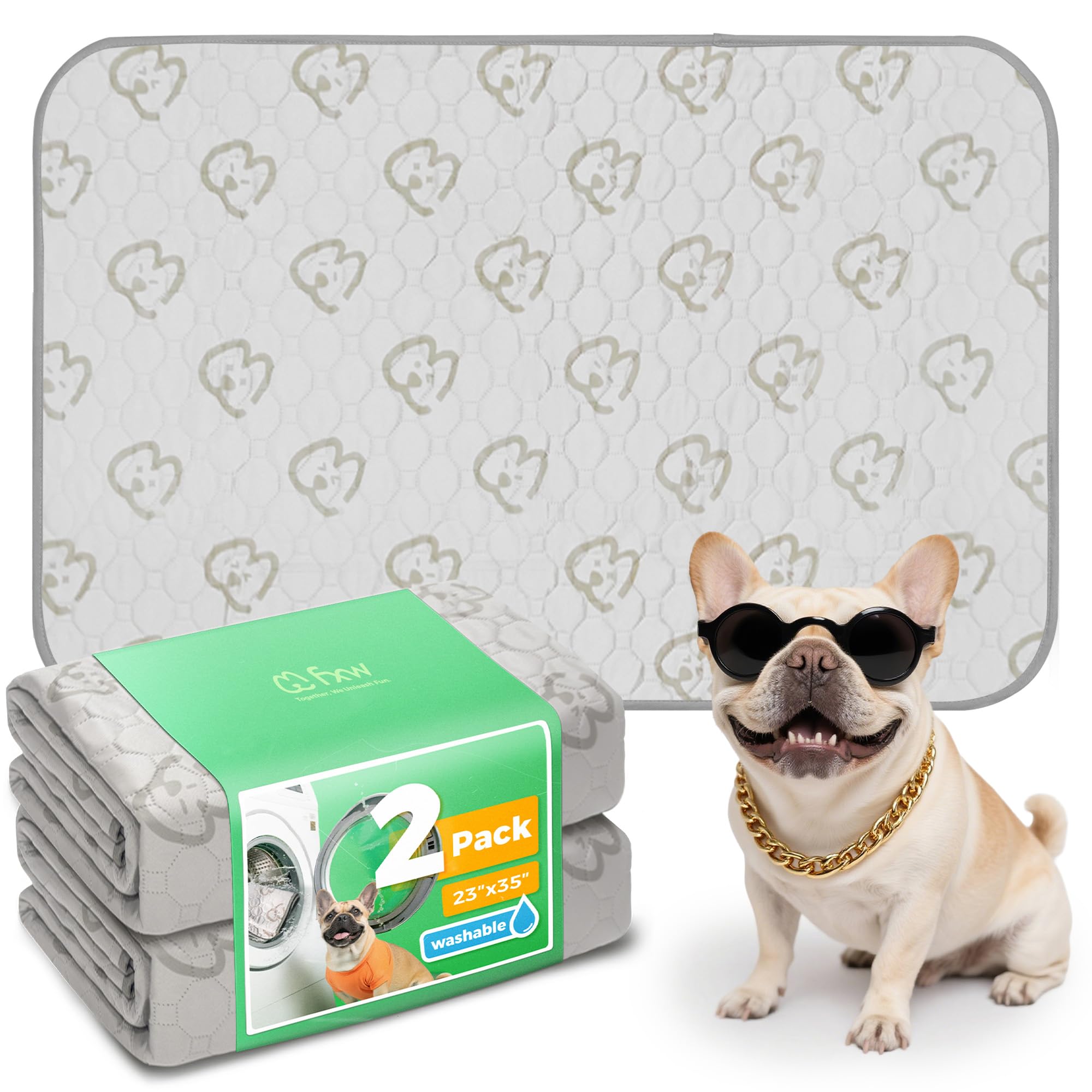 FXW Washable Pee Pad with absorbent layer keeps pup dry and comfortable.