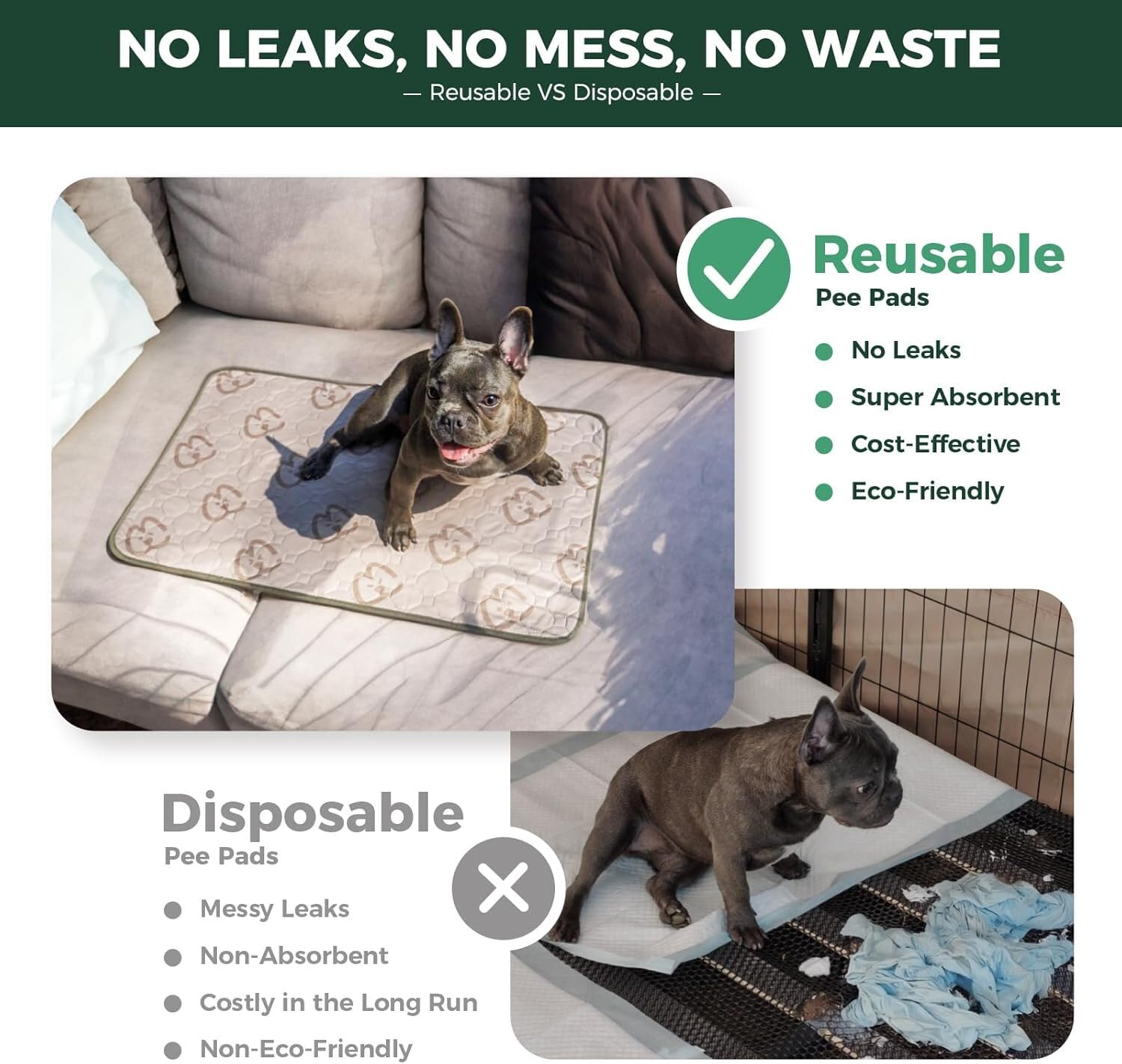 FXW pad with anti-slip backing stays secure during activity.