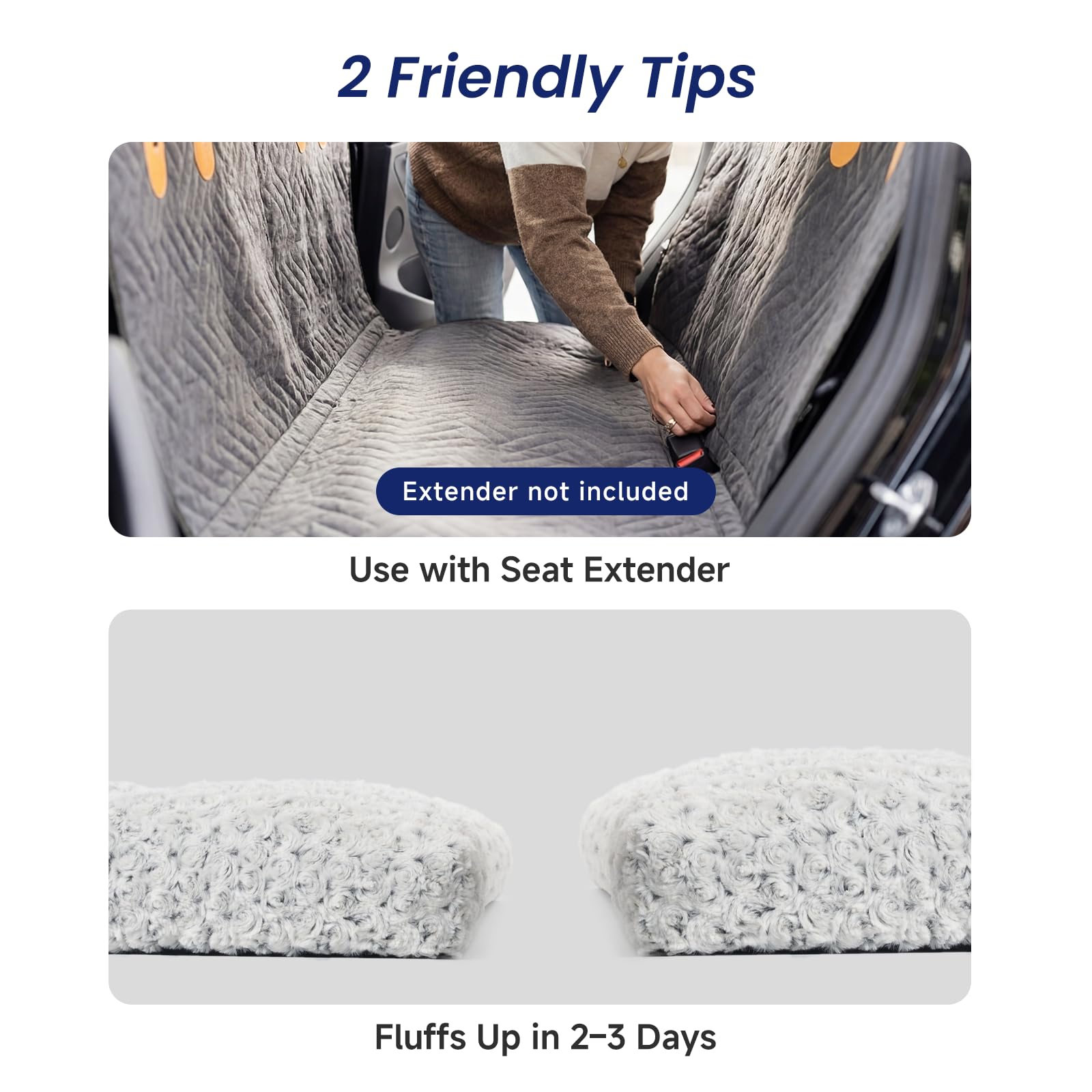 Designed to fit backseat extenders in cars trucks and SUVs