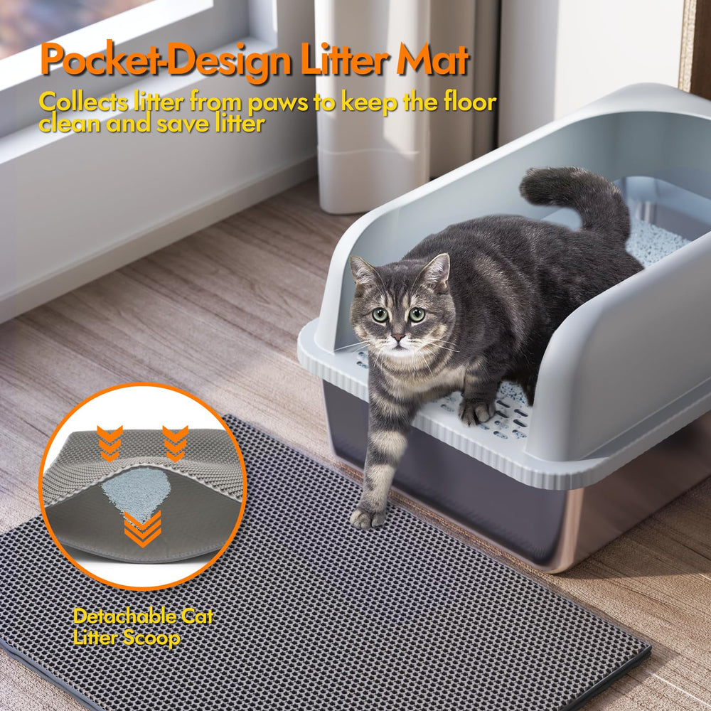 FYLICA curved walls provide cat privacy while reducing mess.