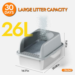 FYLICA high-wall litter box design reduces spills and provides privacy.