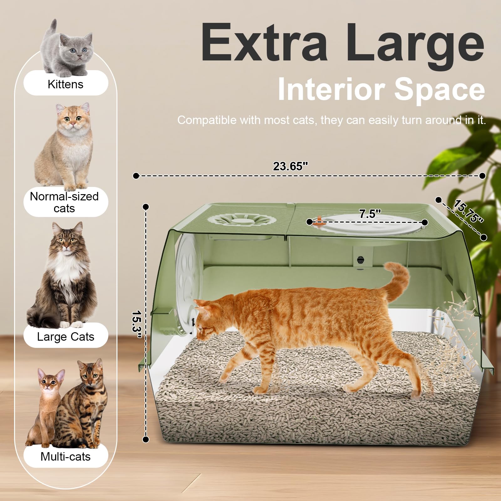 FZGhome XL enclosed configuration showing litter and odor containment