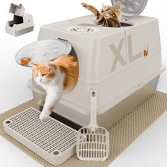 FZGhome XL stainless steel litter box with spacious interior for big cats.