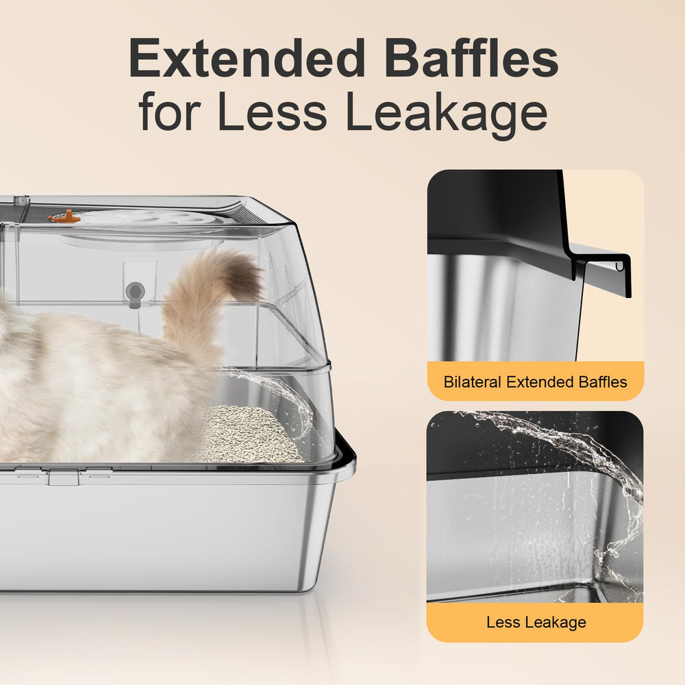 FZGhome three-configuration litter box shows enclosed semi-enclosed open options