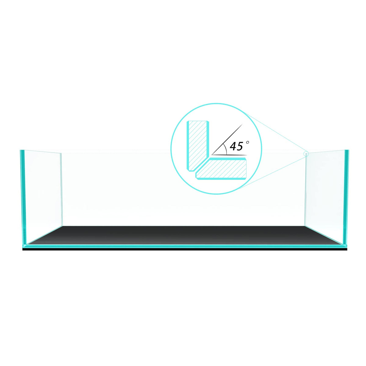 FZONE Anata 9Gal rimless tank front view showing clear edge-to-edge visibility