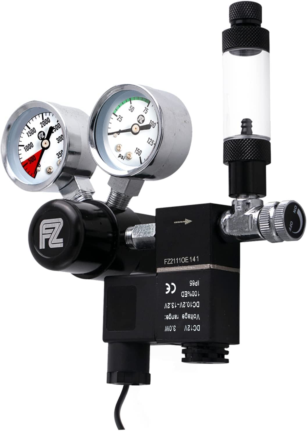 FZONE aquarium CO2 regulator with bubble counter for precise dosing and stable delivery