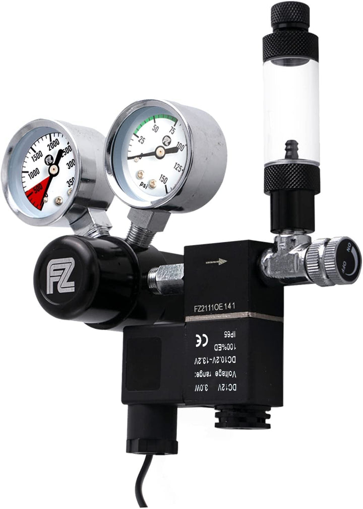 FZONE aquarium CO2 regulator with bubble counter for precise dosing and stable delivery
