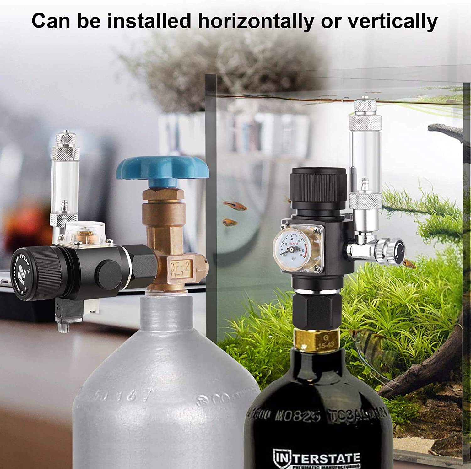 FZONE regulator in use with tank setup illustrating compact size