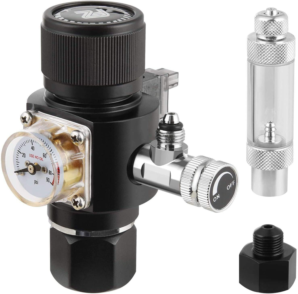 FZONE aquarium CO2 regulator mini close-up dial showing precise pressure control for stability