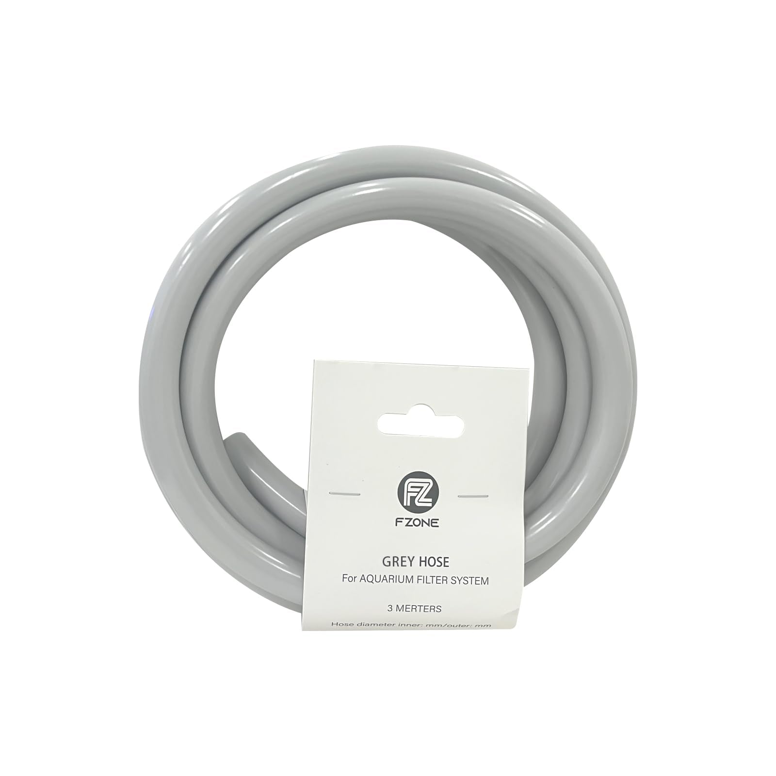 FZONE aquarium tubing 3m grey with 16mm ID and 21mm OD for steady filter flow