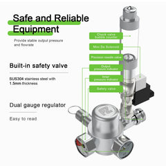 FZONE bubble counter with check valve preventing backflow and rust in tanks.
