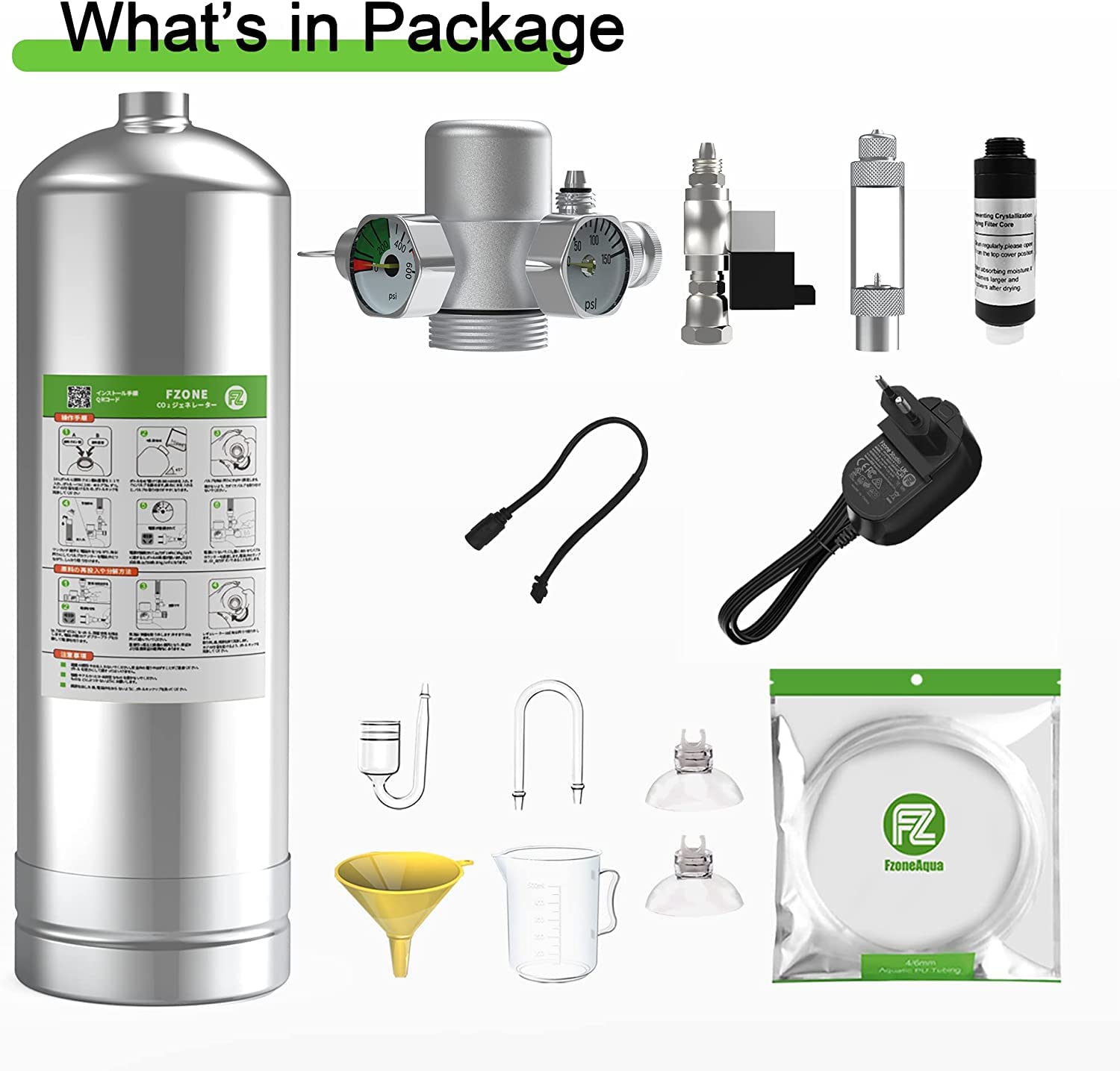 FZONE complete CO2 kit in action for easy aquarium automation