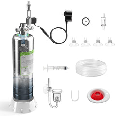 FZONE CO2 system assembly shows a complete kit for simple startup of planted tanks.