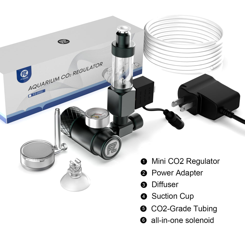 FZONE compact system fits neatly beside aquariums with minimal footprint.
