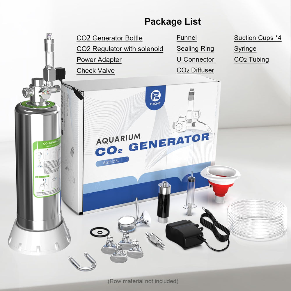 FZONE complete accessories close-up shows ready-to-use CO2 setup.