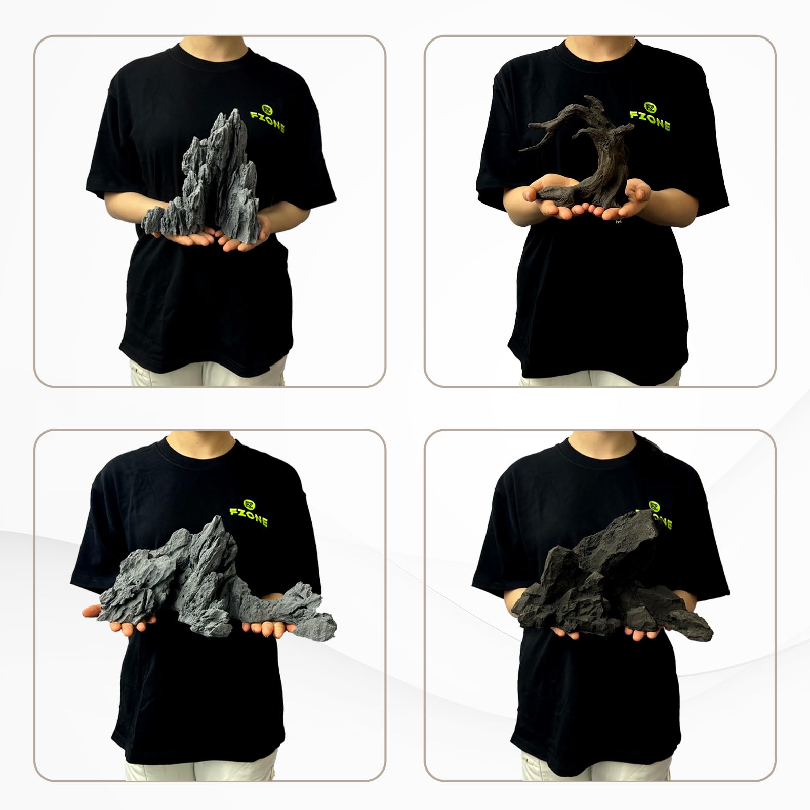 FZONE driftwood resin with specified dimensions fits small tanks