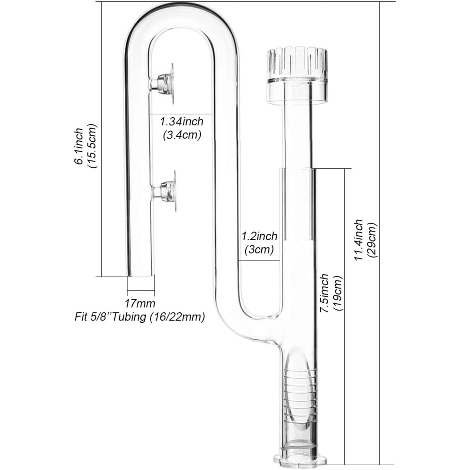 FZONE glass lily pipe outflow returning clean water to tank